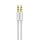 Cable De Audio Vorago Cab-108 3.5 Mm Metalico Blanco Blister