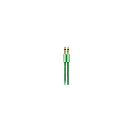 Cable Auxiliar Vorago Cab-115 Verde Metalico 3.5Mm A 3.5 Mm Bolsa