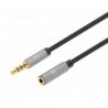Cable Manhattan Audio Estereo 3.5Mm Extension Macho - Hembra 2M Negro/Aluminio Plateado 356039