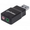 Convertidor Manhattan Usb A Audio 3.5Mm Negro 152754