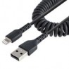 Cable Espiral Startech.Com Lightning Macho A Usb-A Macho 1 Metro Negro Rusb2Alt1Mbc