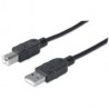 Cable Usb Manhattan V2.0 A-B 3.0M, Negro 333382