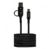 Cable Usb Vorago Cab-126 Usb-C A Usb-C Con Adaptador A Usb-A Carga Rápida 60W 1 Metro Negro