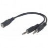 Manhattan Adaptador De 3.5Mm Hembra A 2X 3.5Mm Macho Negro 354578