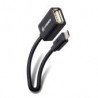 Cable Adaptador Steren Micro Usb Macho - Otg Hembra 10Cm Negro Usb-455
