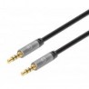 Cable Auxiliar Manhattan Audio Estereo 3.5Mm Macho 3M Negro/Plata 356008