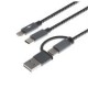 Cable Multifuncional Xtech Xtc-560 Usb-A/C Hembra A Usb-C Microusb-A/Lightning Hembra 1.2M Gris