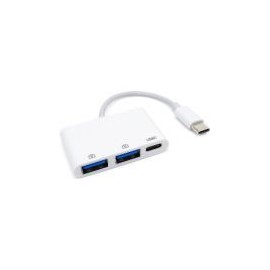 Adaptador Brobotix 6000311 Usb-C Macho A 2X Usb-A 1X Usb-C Hembra Blanco