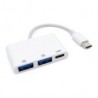Adaptador Brobotix 6000311 Usb-C Macho A 2X Usb-A 1X Usb-C Hembra Blanco