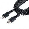 Cable Espiral Startech.Com Lightning Macho A Usb-C Macho 1 Metro Negro Rusb2Clt1Mbc