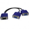 Cable Vga Xcase Vga Macho - 2X Vga Hembra 20Cm Negro / Azul Vgam2Vgahe