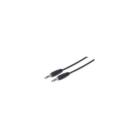 Cable Auxiliar Manhattan 3.5 M-M 0.9M Negro 393935