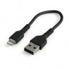 Cable De Carga Certificado Startech.Com Mfi Lightning Macho A Usb-A 2.0 Macho 15Cm Neg Rusbltmm15Cmb