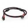 Cable Hdmi Ghia Hdmi 1.4 Macho - Hdmi 1.4 Macho 4K 24Hz 1M Uso Rudo Negro / Rojo Gcb-019