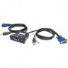 Mux Kvm Mini Usb 2:1 Manhattan Con Cables + Audio 151245