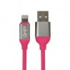 Cable De Carga Ghia Usb-A Macho - Lightning Macho 1M Rosa Gac-196P