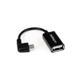 Cable  Microusb A Usb Otg 12Cm Acodado Macho Hembra Startech Uusbotgra
