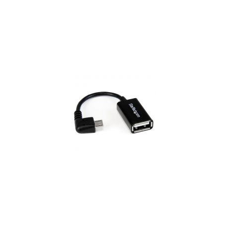 Cable  Microusb A Usb Otg 12Cm Acodado Macho Hembra Startech Uusbotgra