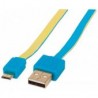 Cable Usb Manhattan Plano Azul/Amarillo Usb A Micro Usb 2M 391283