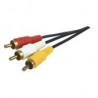 Cable Rca Xcase 3X Rca Macho - 3X Rca Macho 5 Metros Negro Rcaca3M5