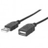 Cable Usb Manhattan 338653 Usb 2.0 A Macho A Usb 2.0 A Hembra 1.8M