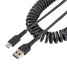 Cable Espiral Usb Startech.Com Usb-A Macho - Usb-C Macho 50Cm Negro R2Acc-50C-Usb-Cable