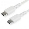 Cable Usb Tipo C Startech 1M Blanco Con Fibra Aramida Rusb2Cc1Mw