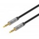 Cable Auxiliar Manhattan Audio Estereo 3.5Mm Macho 2M Negro/Plata 355995