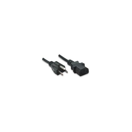 Cable De Poder Manhattan Iec 60320 A Nema 5-15 3 Metros Negro 323338