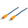 Cable Auxiliar De Audio 3.5 1Mt Textil Naranja/Azul Manhattan 394093