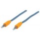 Cable Auxiliar De Audio 3.5 1Mt Textil Naranja/Azul Manhattan 394093