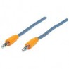 Cable Auxiliar De Audio 3.5 1Mt Textil Naranja/Azul Manhattan 352802