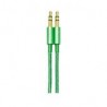 Cable Auxiliar Vorago Cab-115 Verde Metalico 3.5Mm A 3.5 Mm Bolsa