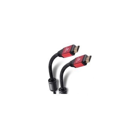 Cable Steren Hdmi 4K Con Filtros De Ferrita Y Cable Tipo Cordon De 7,2 Metros Negro/Rojo 299-824