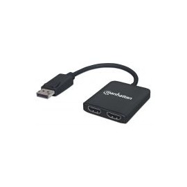 Video Splitter Manhattan Displayport 1Dp In:2Hdmi Out Usb/Mst 152716