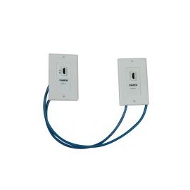 Juego De Placa De Pared Extensora Hdmi Cat5/Cat6 Doble Trans Y Recp