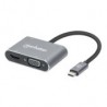 Docking Station Manhattan Usb-C A Hdmi Y Vga 4 En 1 Gris 130691