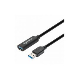 Cable De Extensión Manhattan Usb 3.0 A Macho - Usb A Hembra 10 Metros Negro 153751