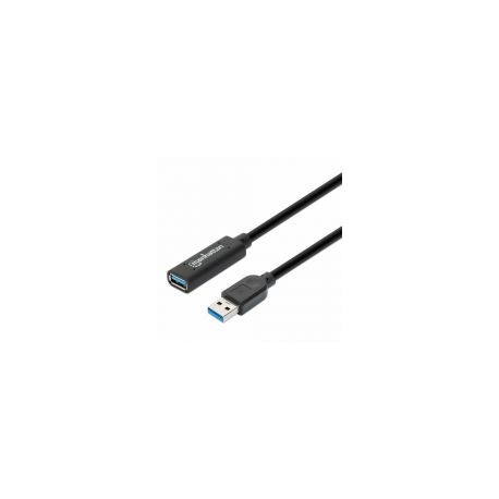 Cable De Extensión Manhattan Usb 3.0 A Macho - Usb A Hembra 10 Metros Negro 153751