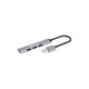 Hub Usb Manhattan 3X Usb-A Hembra Usb-A Macho Gris 168427