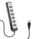 Hub Usb Steren 7X Puertos Usb-A Cable Usb-A 55Cm Negro Usb-537