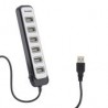 Hub Usb Steren 7X Puertos Usb-A Cable Usb-A 55Cm Negro Usb-537