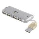 Hub Usb Steren 4X Puertos Usb-A 2.0 Hembra 480Mbit/S Gris Usb-520