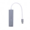 Hub Batauro Usb-C Macho - 3 X Usb 3.0 1 X Rj-45 Hembra Plata Hu-50