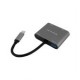 Hub Batauro Usb-C Macho 1X Hdmi 1X Vga 1X Usb 3.0 Hembra Negro Ad-70