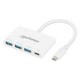 Hub Manhattan 168434 Usb-A 3.2 4X Puertos Usb-A 1X Puerto Usb-C 5000 Mbit/S Blanco